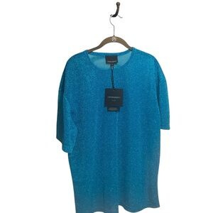 Cynthia Rowley Sparkling Teal Short Sleeve Tee